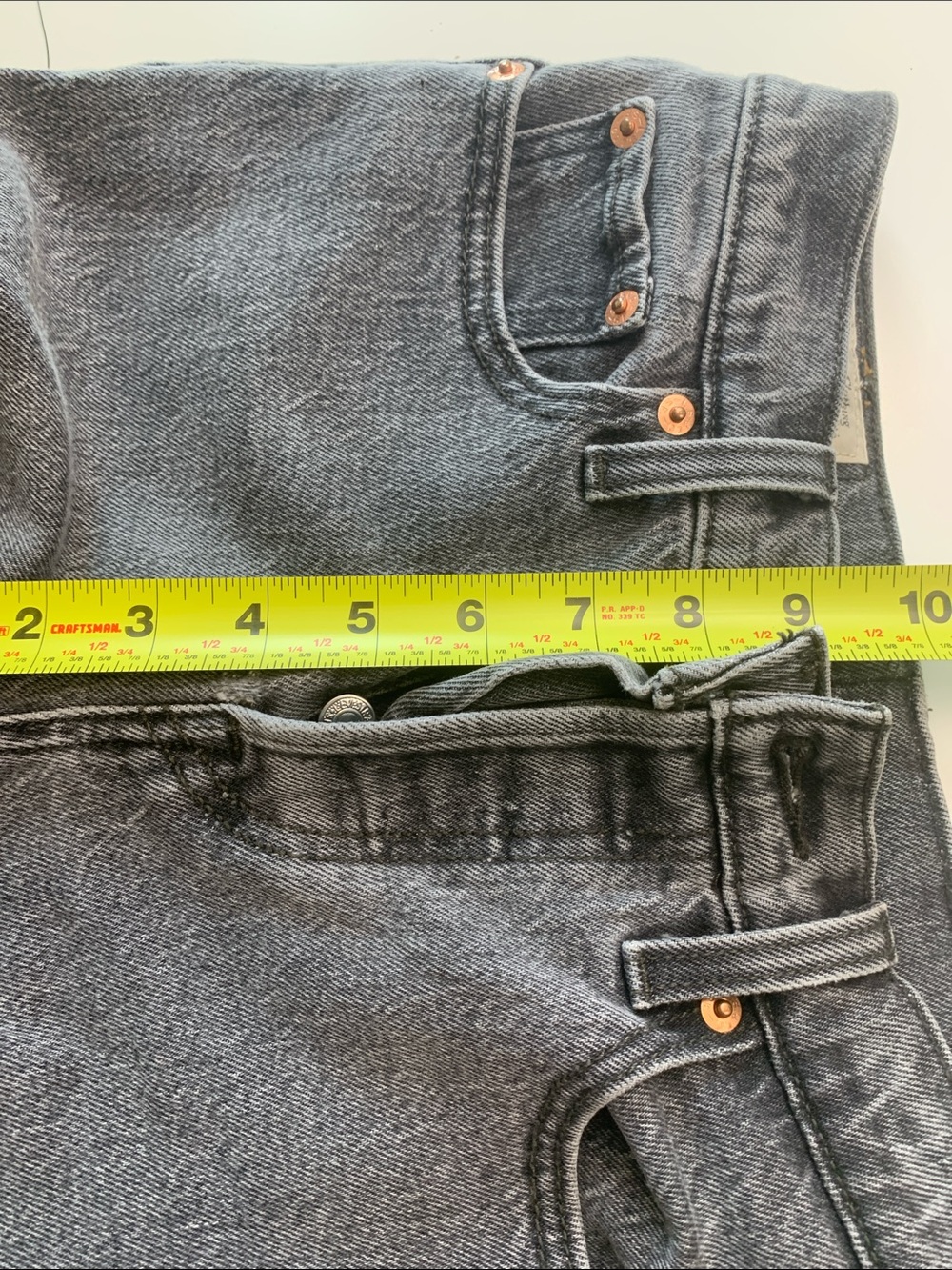 Levi's Premium Denim Washed Gray Slim Straight Jeans, Button Fly - Picture 13 of 15